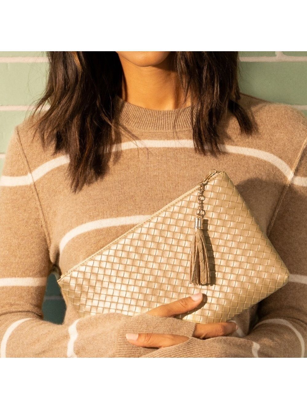VIRGINIA WOLF Mimi Woven Pouch, 7”x11”